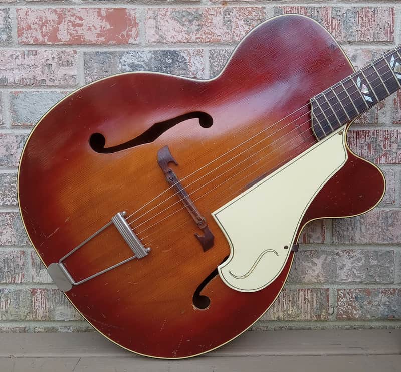 Vintage 1950's Silvertone 674 Aristocrat Cutaway Archtop Acoustic Guitar w/ TKL Hardshell Case! image 1