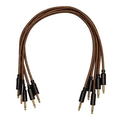 30cm (5 cables)- Eurorack Braided Patch Cables with Gold Plated Connectors 3.5mm Mono image 1