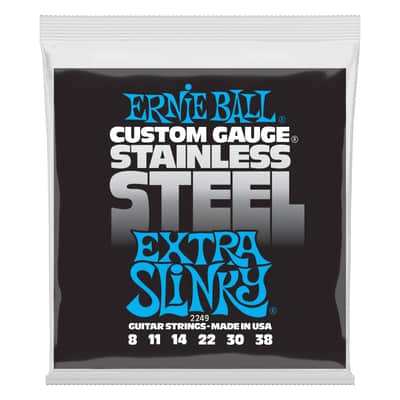 Ernie Ball Extra Slinky Stainless Steel Wound Electric Guitar Strings 8-38, P02249 image 1