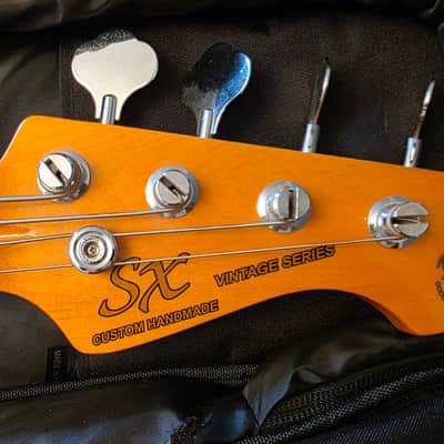 SX Vintage Series SJB-62 Short Scale Jazz Bass - 3-tone Sunburst image 2