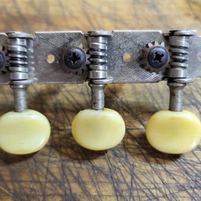 Vintage RARE 1965 Teisco Del Ray Japan 6 on a Plate Electric Guitar Tuners Grommets Installation Screws Luthier Parts image 3