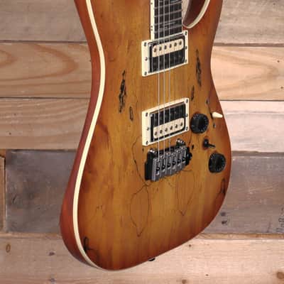 Schecter C-1 Exotic Spalted Maple Electric Guitar Satin Natural Vintage Burst image 2