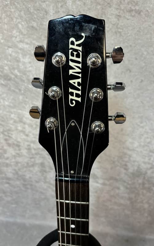 Hamer DC double cutaway electric guitar in transparent black (made