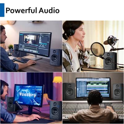 Gemini Sound SMX-3BT 100W Bluetooth Bookshelf Studio Monitor Speakers, Active/Passive Pair for PC, Turntables, Desktop, RCA/3.5mm Aux Input, Wood Cabinet, EQ Control, Perfect for Home Studio and DJs image 3