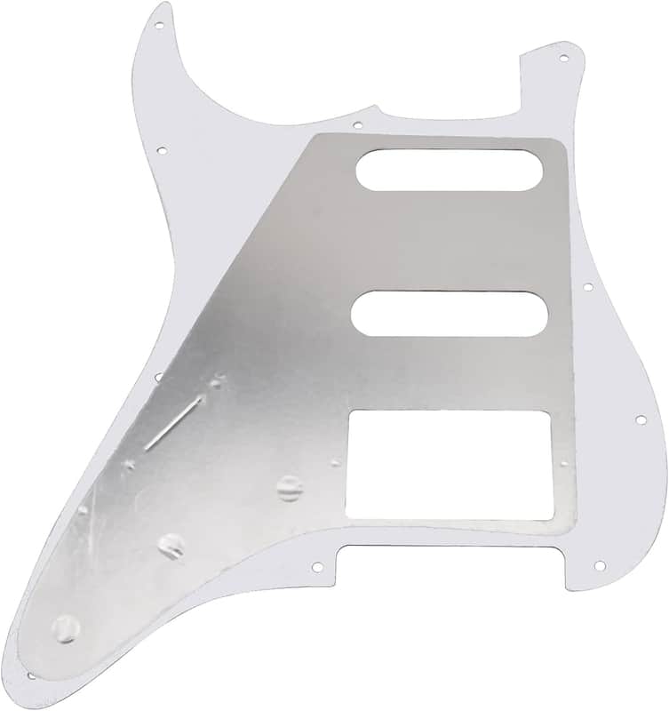 11 Hole HSS Pickguard Guitar Scratch Plate Compatible with American/Mexican Made Standard Strat Modern Style Guitar Replacement (3Ply White) image 1