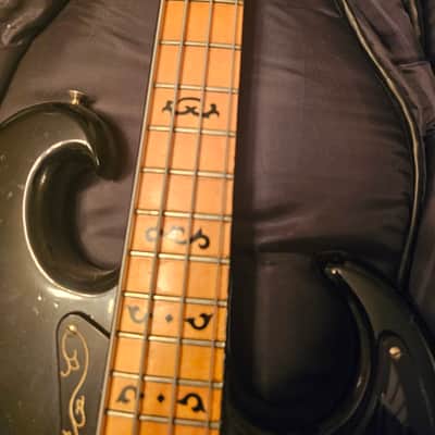 1978 Ibanez 2609B Professional Black Eagle Double Cutaway 4-String Bass with Maple Fretboard - Black image 12