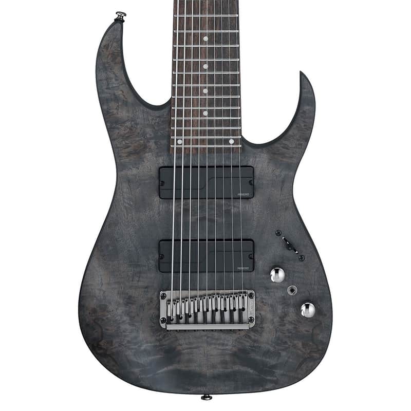 Ibanez Axe Design Lab RG9PB 9-string Guitar w/ Fishman Fluence Pickups - Transparent Gray Flat image 1