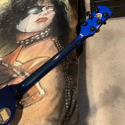 STINGER 🐈🕷️! 2015 Gibson Custom Shop Les Paul Custom Quilt Top M2M Made To Measure Blue Widow Burst Trans Aqua Black Fretboard Bare Knuckel Juggernaut Blackout Special Order Figured F Q 5A 7A Abalone Inlay Blueberry Cobalt image 15