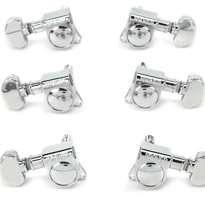 Grover 406C Mid-Size Locking Rotomatics Tuning Machine Set - 3+3 - Chrome image 1