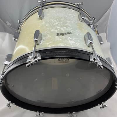 Vintage Rogers 1960's Holiday Series 14x20  Bass Drum - White Marine Pearl image 2