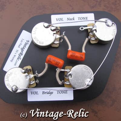 Wiring Kit Orange Drop .022uF Caps CTS 550k SHORT shaft pots fit Gibson Les Paul image 1
