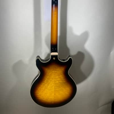 Ibanez Semi-Hollow Electric Guitar (AM93QM-AYS) Artcore Expressionist Antique Yellow Sunburst - In-House Adjusted image 3