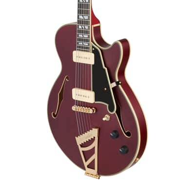 D'Angelico Deluxe SS Satin Trans Wine w/Case image 5