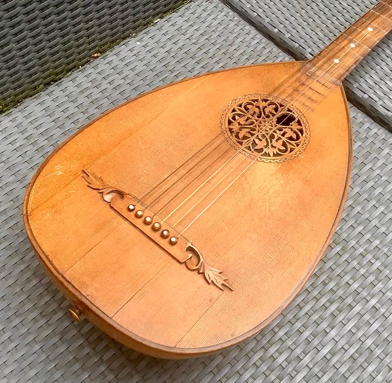 Lute Antique mid 19th Century Baroque Style LUTE Guitar 6 strings image 1