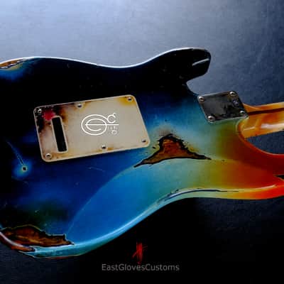 Fender Deluxe Stratocaster Galaxy Blue Aged Relic by East Gloves Customs (RARE) image 7
