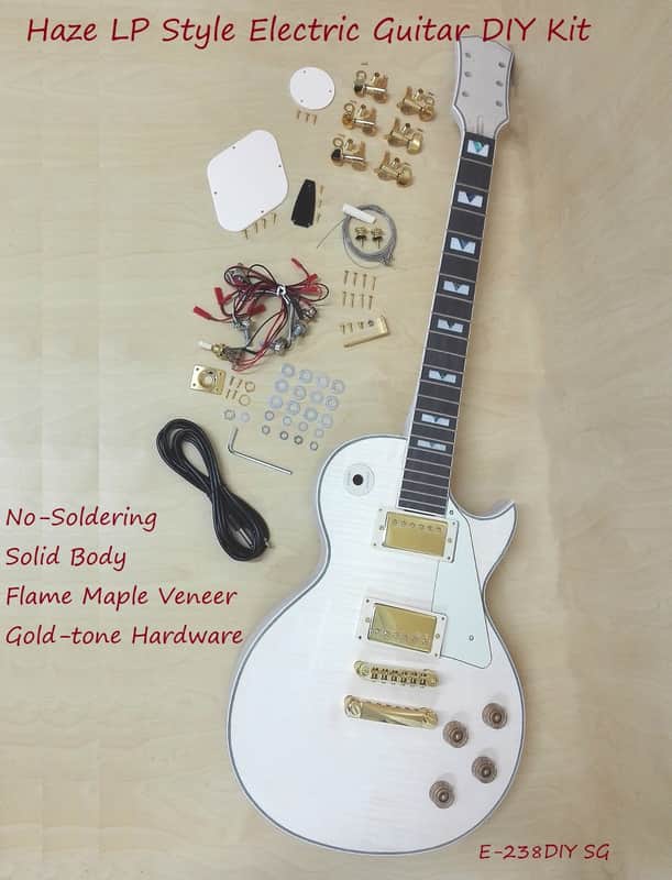 Haze  Electric Guitar DIY Kit,Solid Body w/Flame Maple Veneer E-238DIY SG image 1