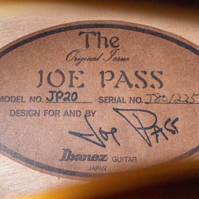1988 Ibanez JP20 Joe Pass Signature Archtop Electric Guitar Sunburst w/ Super 58, Case image 6