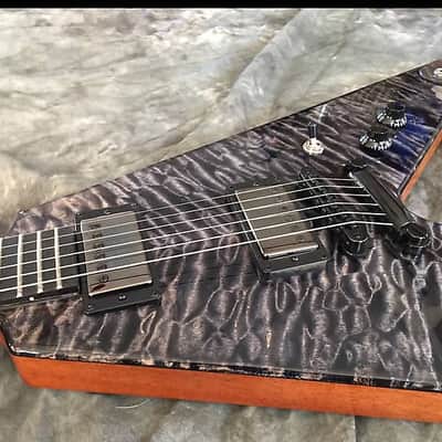 "from my Personal Collection" Black Diamond Custom Shop "Super-V Supreme" Guitar 5A Quilted Maple Top Hand Crafted In AMERICA image 2