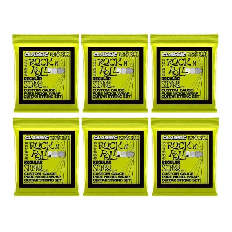 Ernie Ball 6-Pack Classic Rock N Roll Regular Slinky Pure Nickel Guitar Strings 10-46 (2251) Bild 1