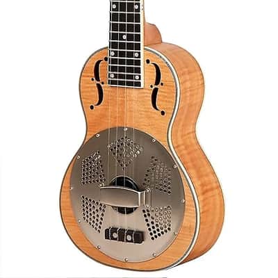 Gold Tone Curly Maple Resonator Concert-Scale Ukulele Left-Handed ResoMaple/Concert/L w/ Bag image 1