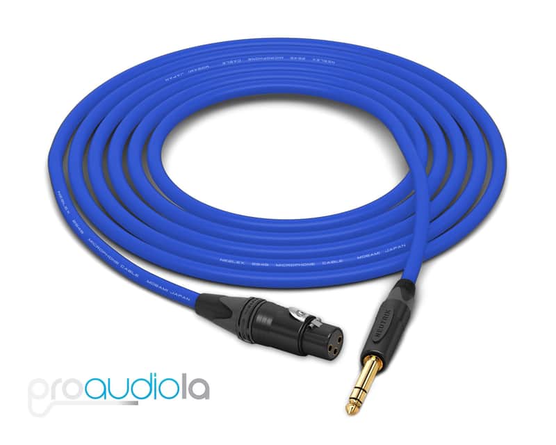 Mogami 2549 Cable | XLR-Female to Neutrik Gold 1/4" TRS | Blue 40 Feet | 40 Ft. | 40' image 1