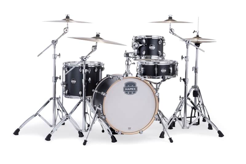 Mapex Mars Maple Matte Black BOP Drums 4pc Shell Pack 18/10/14/14 Kit | NEW | Authorized Dealer image 1