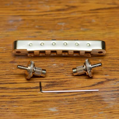 TonePros TP6R-G Tune-O-Matic Bridge with Roller Saddles 2010s - Gold image 3