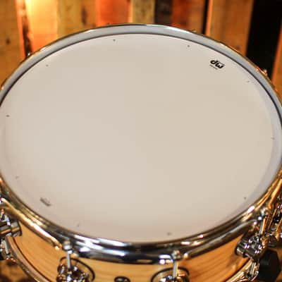 DW 5.5x14 Collector's Pure Oak HVLT Natural Hard Satin Snare Drum - SO#1424763 image 4