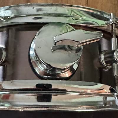 Pearl M-80 Brushed Pewter Auxiliary Effect Snare Drum 4 x 10" 6 Lugs image 8
