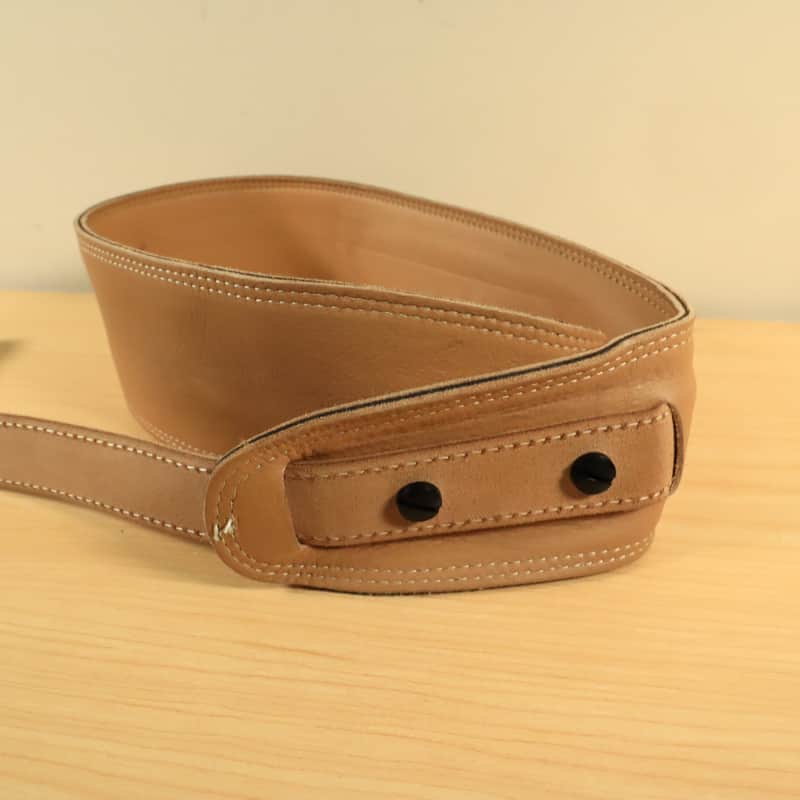 LM Padded Brown Bass 3" Inch Leather Guitar Strap image 1