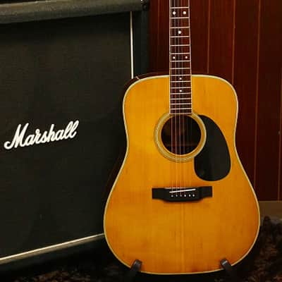 1977 made MILES 2000 D-25 Solid top Vintage Acoustic Guitar Made in Japan image 1