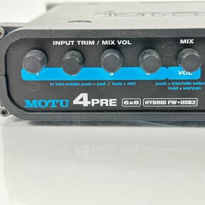 MOTU 4PRE 6X8 Hybrid FW USB2 Compact Audio Interface with 4 Mic Preamps & Mixing Bild 5
