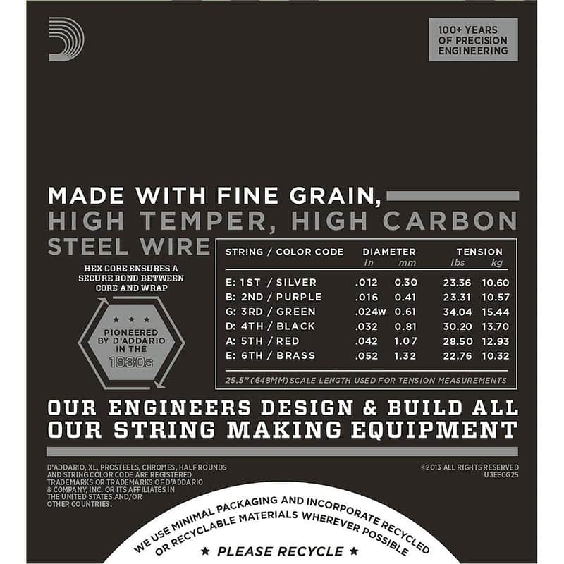 D'Addario ECG25 XL Chromes Flatwound Electric Guitar Strings, Light Gauge Standard image 2