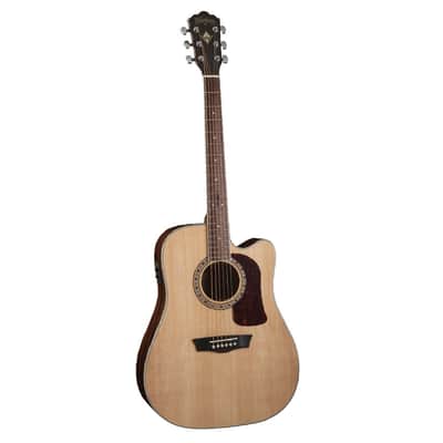 Washburn HD10SCE Heritage Series Dreadnought Cutaway A/E Guitar Natural Open Box image 2