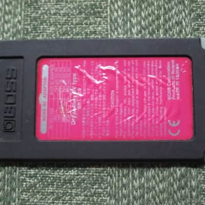 used genuine Boss Pink Label Taiwan Bottom Plate MISSING Serial Number (from 1998) - Pink Bottom Label, silver text / graphic, silver metal bottom plate (was originally from a BF-2 pedal) NO pedal / NO other items / NO screws image 9