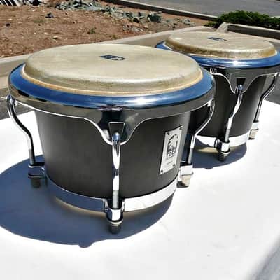 Toca Custom Deluxe Wood Bongo Set 7" and 8 .5" - Matte Grey Finish - PV MUSIC Drum Shop Inspected Tuned and Tested - Play / Sound Great - Excellent (Near Mint) Cosmetic Condition image 2