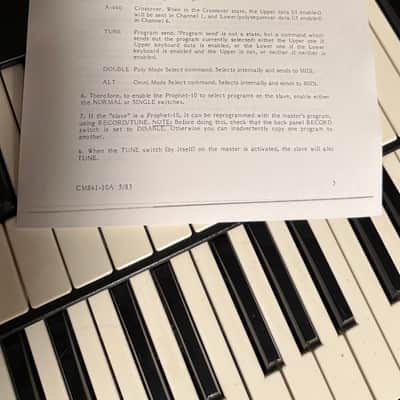 SERVICED & RESTORED Dual Manual PROPHET 10 Rev3 w/ORIGINAL OWNERS MANUAL, MIDI, Foot switch pedals, Road case, & Specs sheet - Sequential Circuits SCI image 16