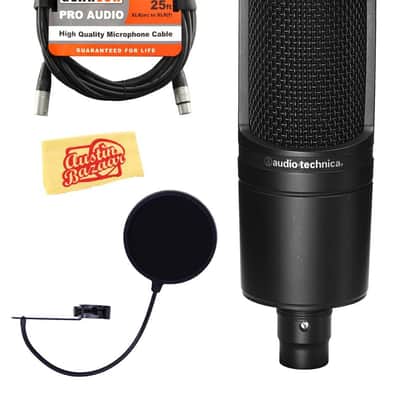 Audio-Technica AT2020 Cardioid Condenser Microphone w/ Pop Filter image 1