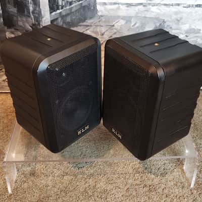 KLH KLH Model 45 compact 2.0 channel, 3-way, indoor/outdoor stereo speakers 90s - Black image 2