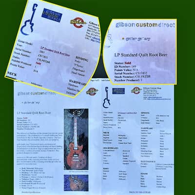 GIBSON One Off - Custom Shop Rootbeer LP with papers 2001 quilted rootbeer image 3