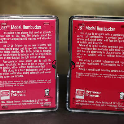 Seymour Duncan JB Jazz Hot Rodded Pickup Set Humbucker SH-4 SH-2n White image 2