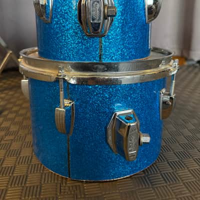 Ludwig Vintage 8” & 10” Concert Toms - Blue Sparkle image 3