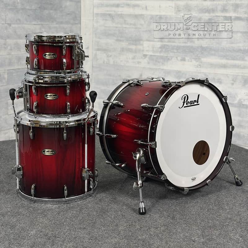 Pearl Masters Maple/Gum 4pc Drum Set Saman Cardinal Burst image 1