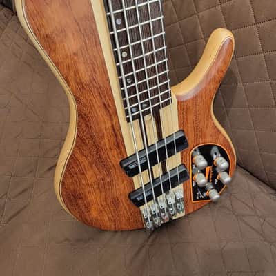 Cort A5BEYONDOPBN Single Cutaway Multi-Scale Bubinga Top 5-String Electric Bass Guitar w/Premium Soft Case image 9