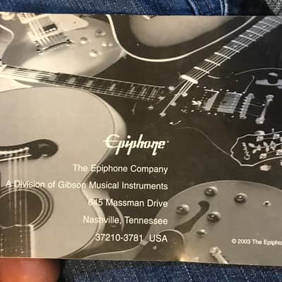 Epiphone Guitar Manual in Black & White 2003 image 2