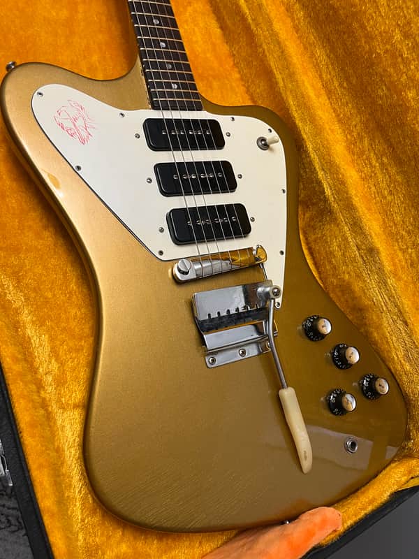 Vintage 1966 Gibson Firebird III Non-Reverse Refin Gold Triple P-90 image 1