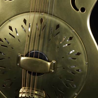 National Reso-Phonic Raw 14 Fret Brass Roundneck Resonator image 2