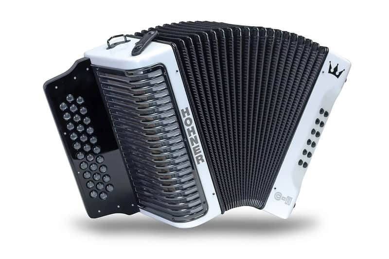 Hohner Corona II-Next Generation Diatonic Accordion FBe White Rainbow White image 1