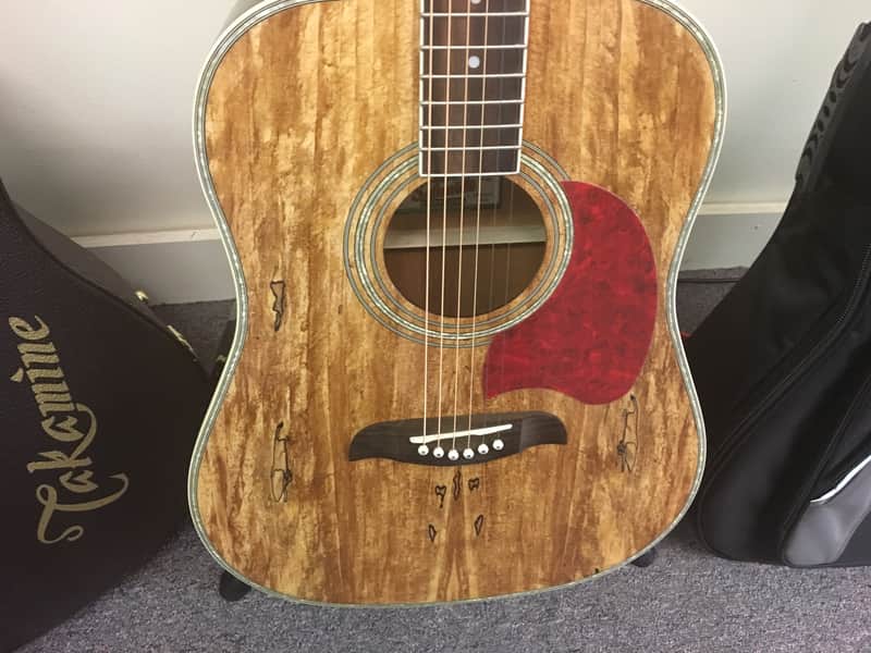 Oscar Schmidt OG2-SM Deep Dreadnought Spalted Maple image 1