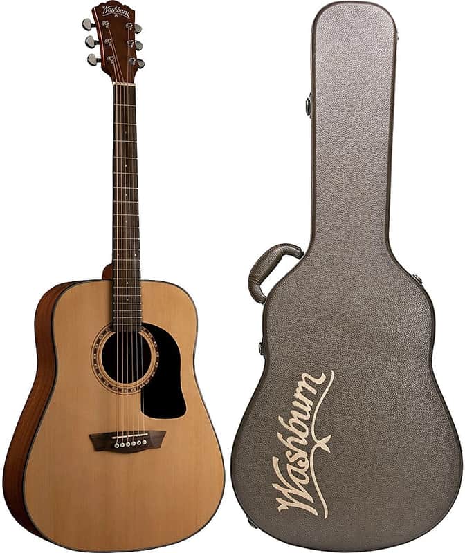 Washburn AD5K Apprentice D5 Series Dreadnought Mahogany Neck 6-String Acoustic Guitar w/Hard Case image 1